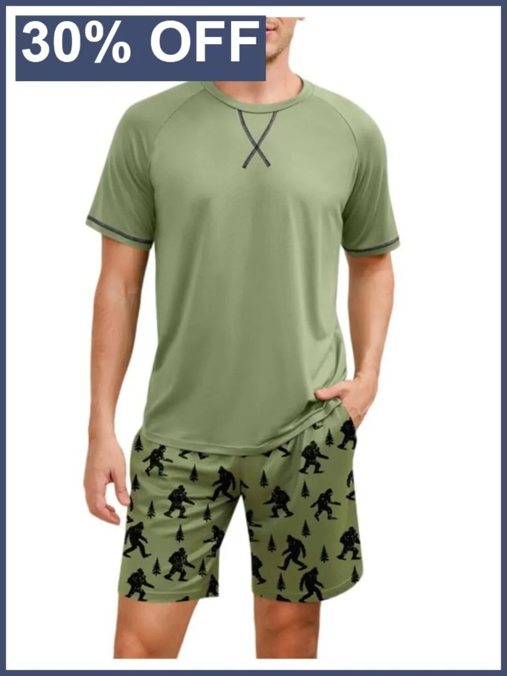 Mens Cotton Pajama Set 2 Piece Summer Sleepwear Short Sleeve Lounge Pjs with